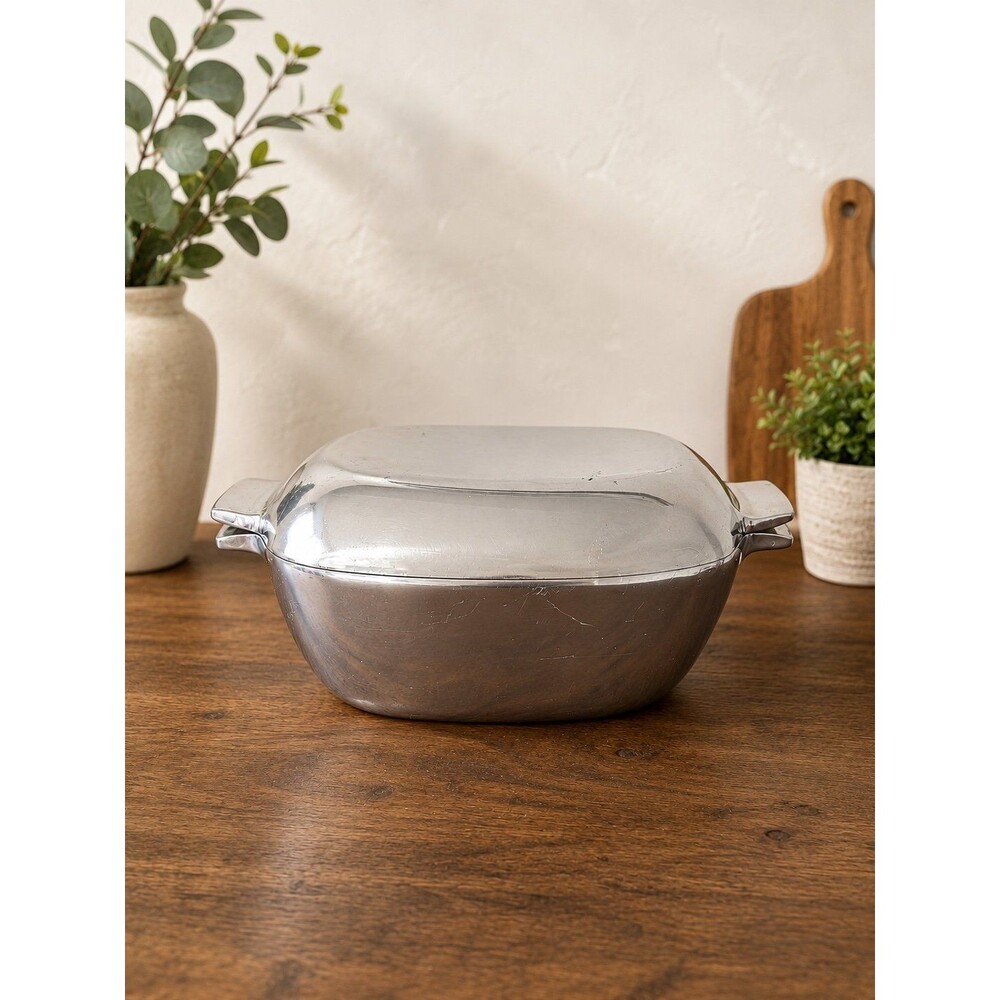 Nambe 13 Vintage Dutch Oven Metal With Lid Alloy Polished Aluminum Rectangle